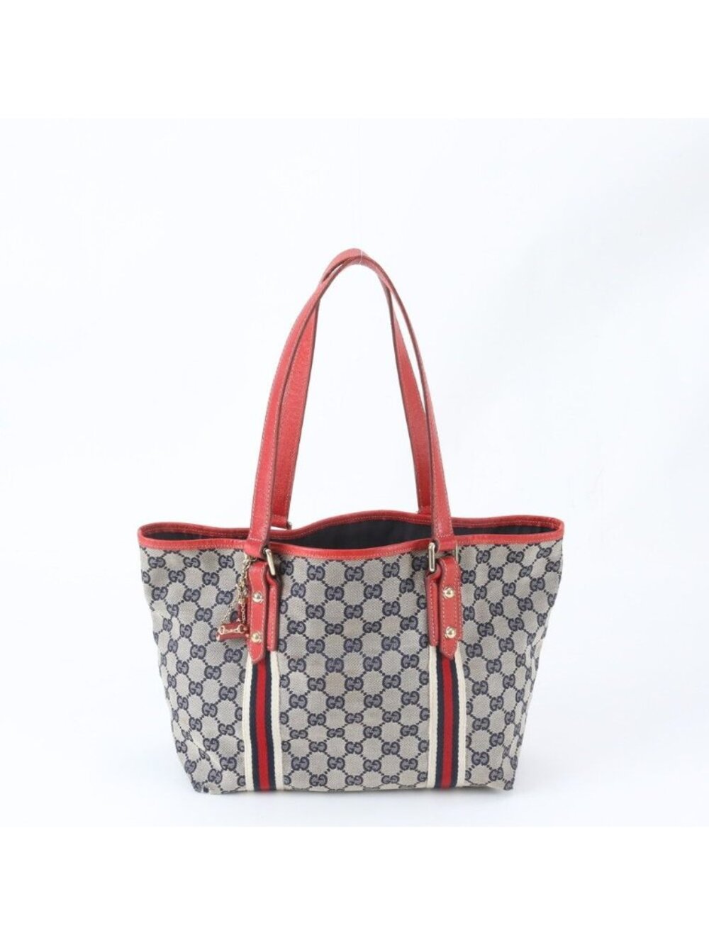 Gucci GG Canvas Sherry Charm Leather Tote